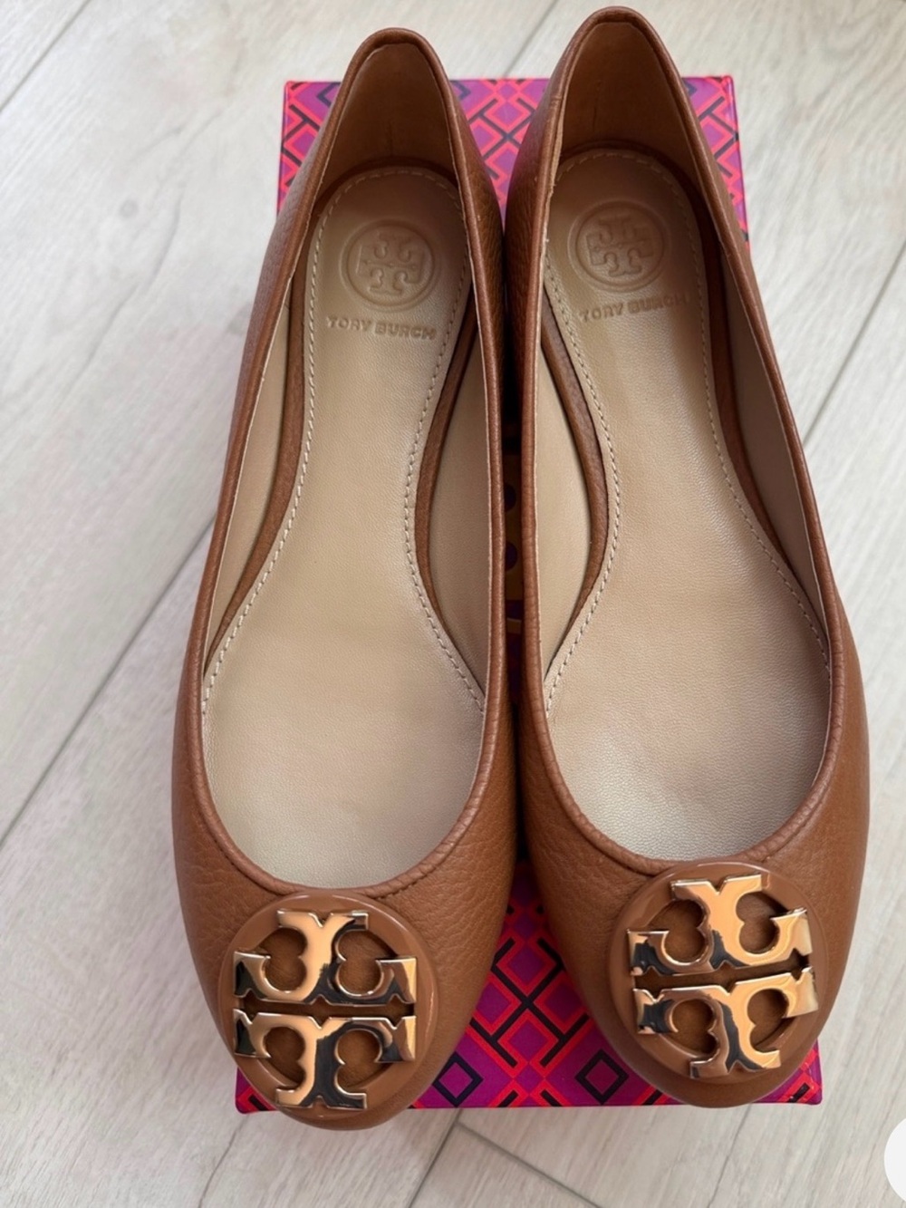 Tory Burch Brown Leather Ballet Flats -NWOT